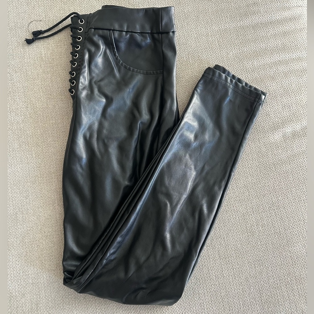 Black Faux Leather Pants